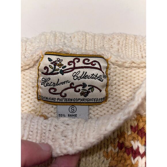 Heirloom Collectibles Sweater Floral 90s Vintage Cotton‎ Ramie Sz Small - Picture 4 of 8